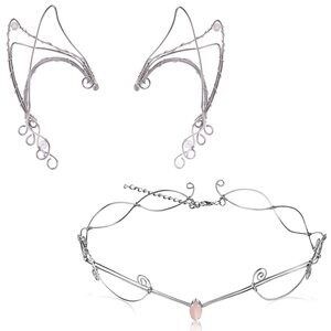 7669 Elf Ear Cuffs And Fairy Tiara Crown, Woodland Elven